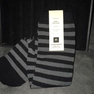 Wool knee high socks charcoal/black